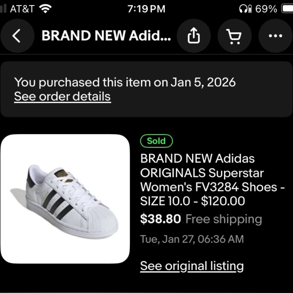 Adidas Superstar size 10 brand new